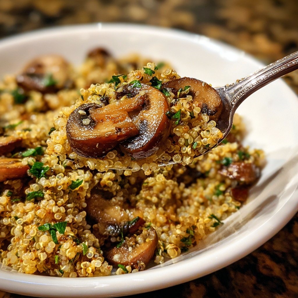Garlic Butter Mushroom Quinoa