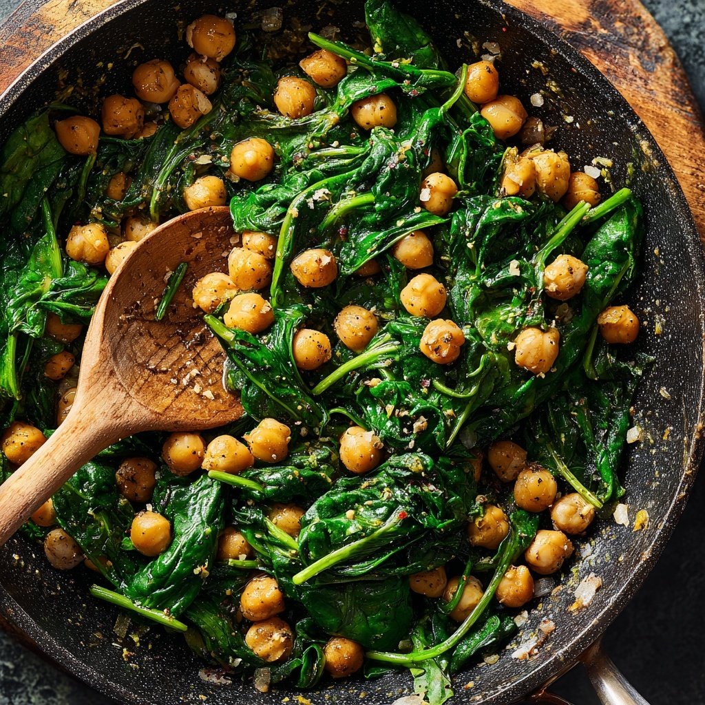 Lemon Herb Chickpea Skillet with Spinach