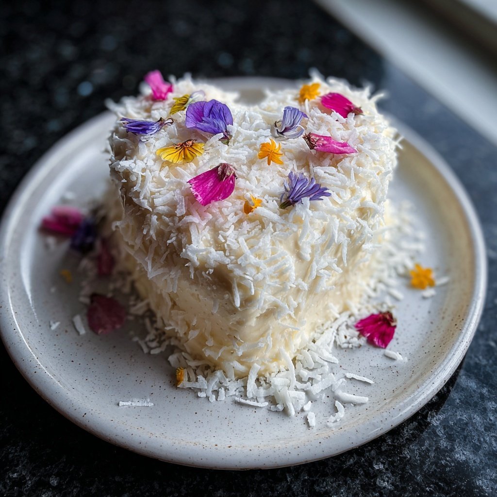 Mini Heart Cake with Coconut Cream