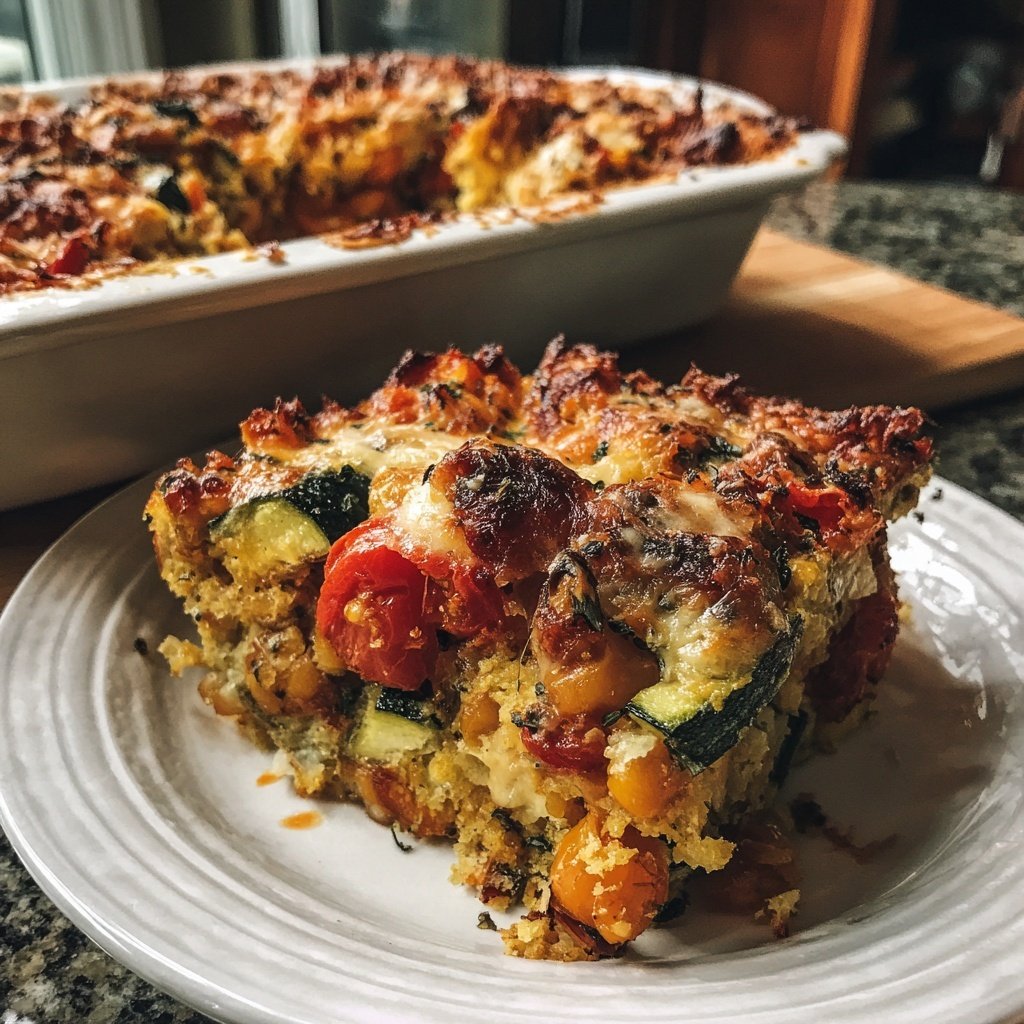 Zucchini Tomato Chickpea Bake