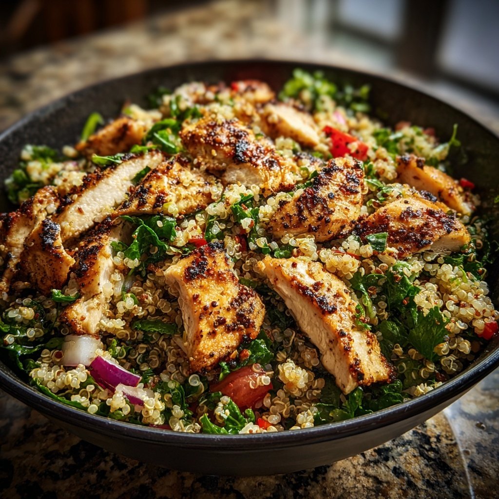 High Protein Chicken Quinoa Bowl