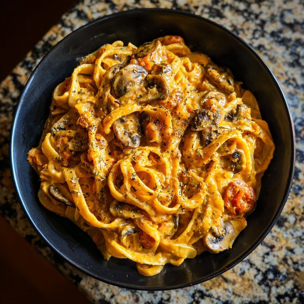 Romantic Creamy Tomato Mushroom Pasta