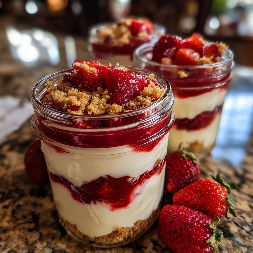 Strawberry Vanilla Yogurt Breakfast Jars