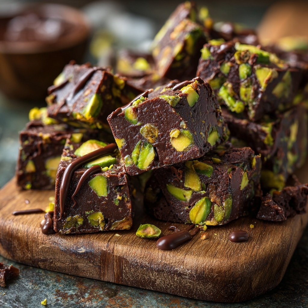Chocolate Pistachio Snack Fudge