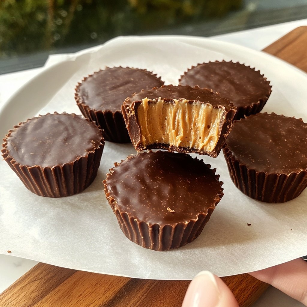 Homemade Peanut Butter Cups with Maple Filling