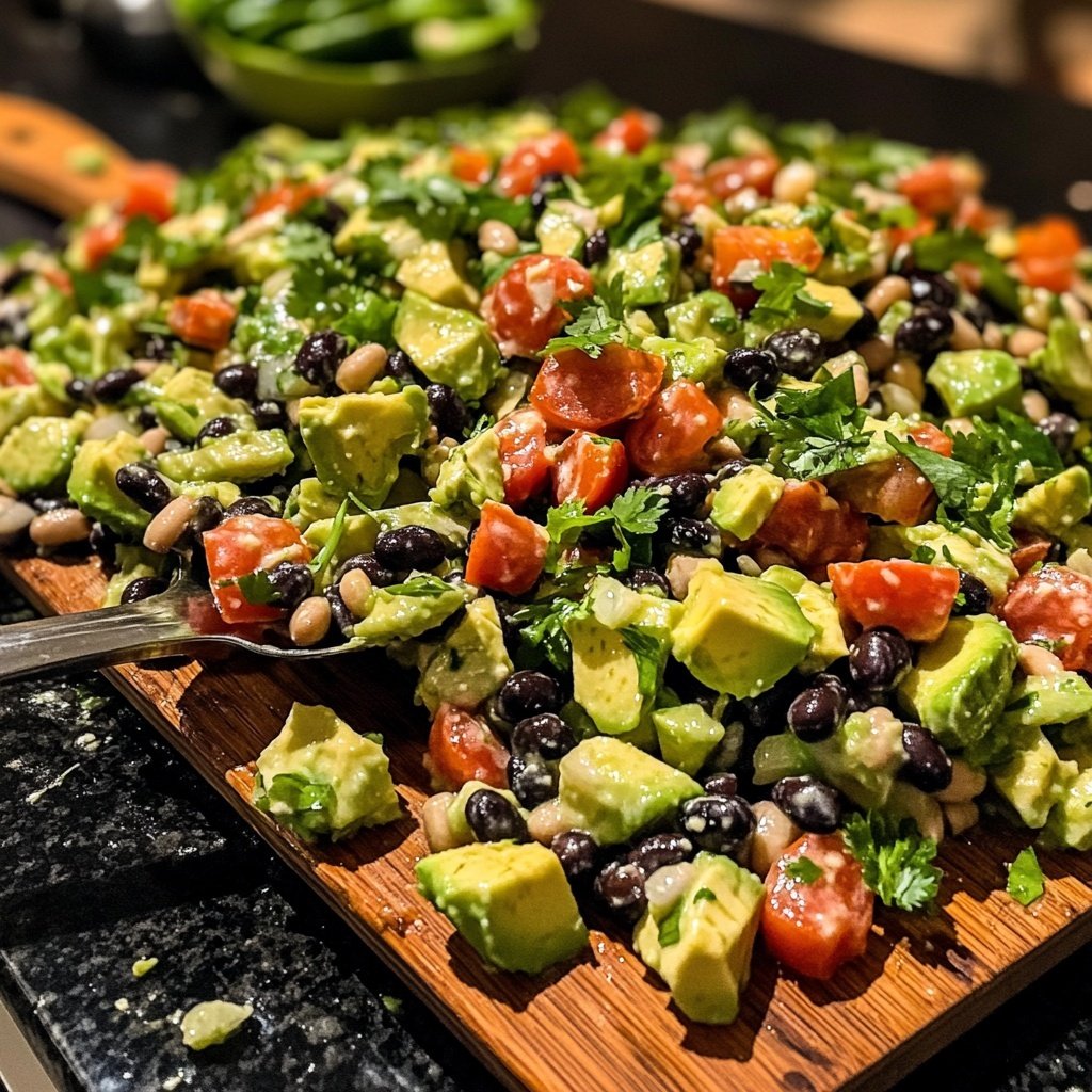 Healthy Lunch Avocado Bean Salad