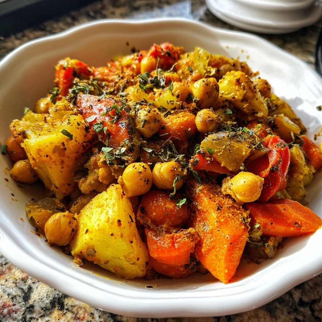 Healthy Crockpot Moroccan Vegetables