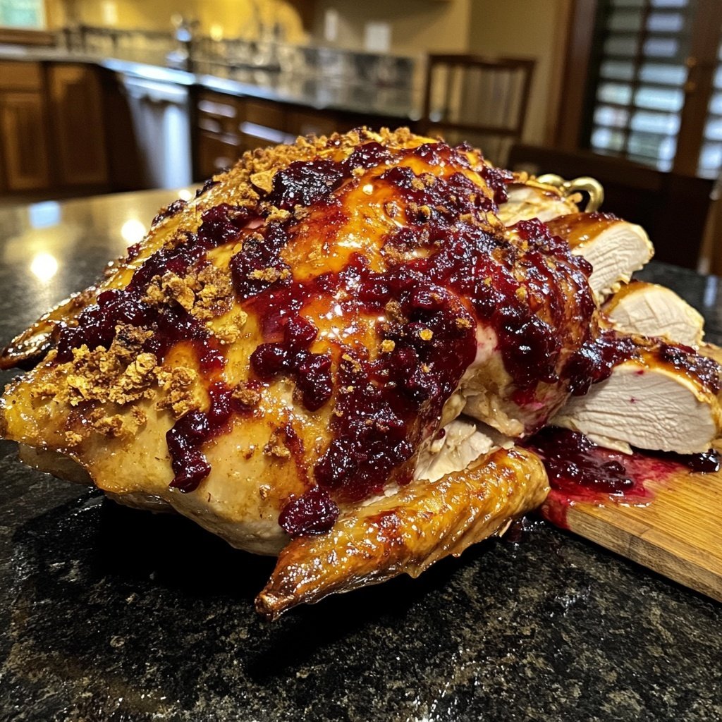 Roasted Turkey with Cranberry Glaze