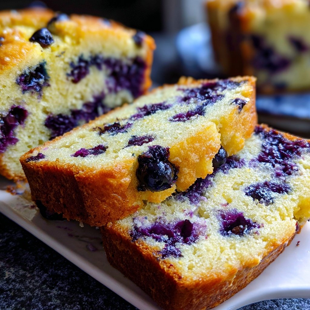 Blueberry Lemon Bread Slices