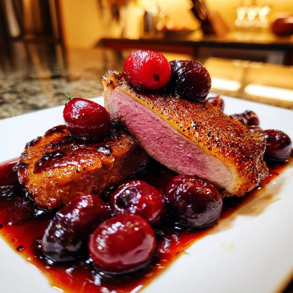 Duck Breast with Cherry Sauce