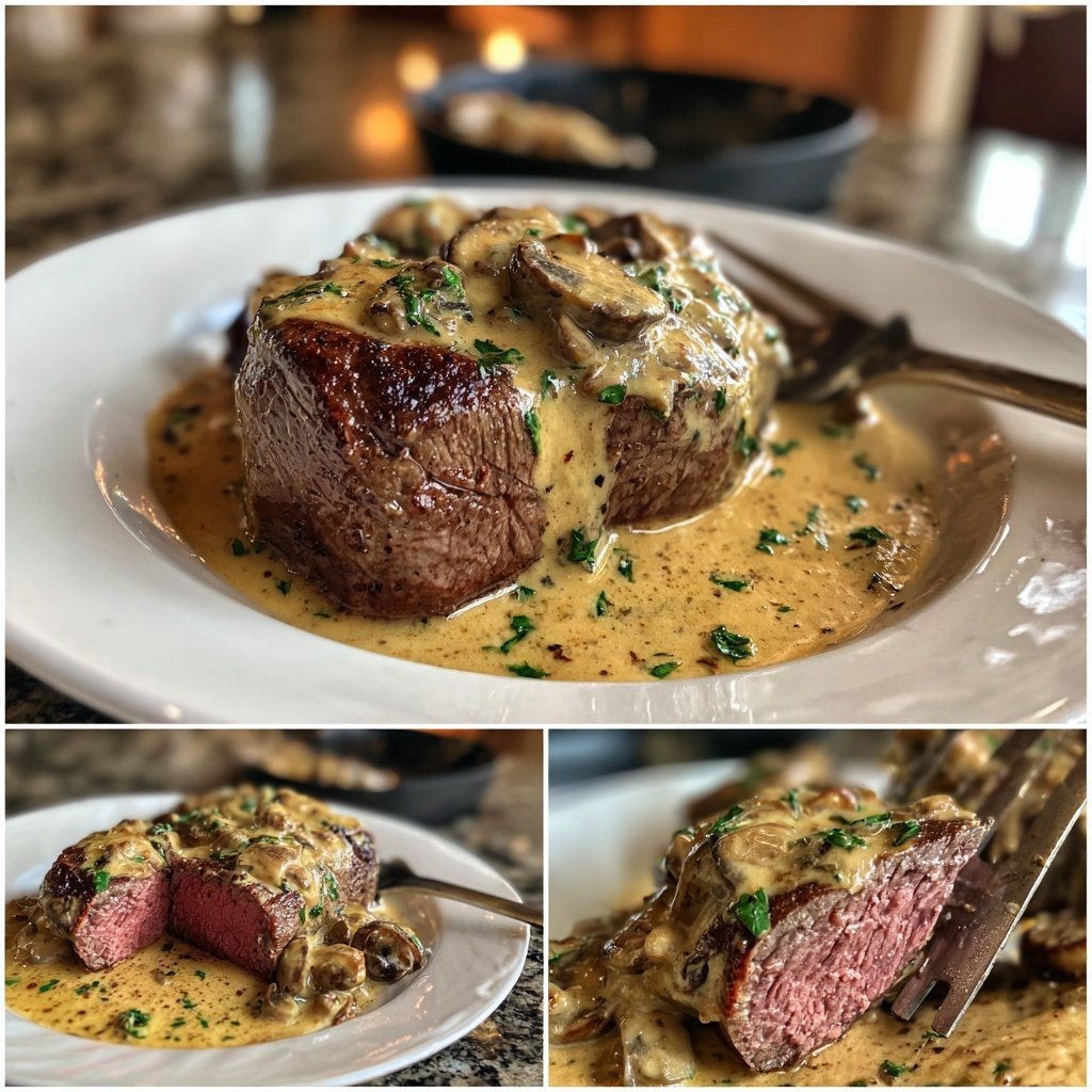 Beef Tenderloin with Mushroom Cream